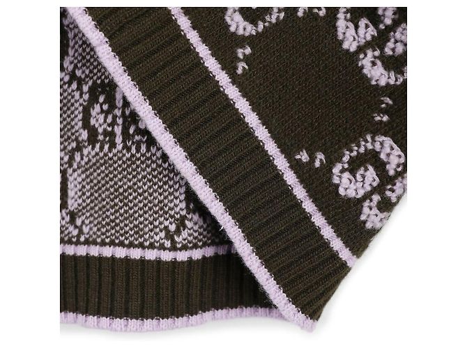 Gucci GG Woll Boucle Jacquard Cardigan Grün - Ansicht 7