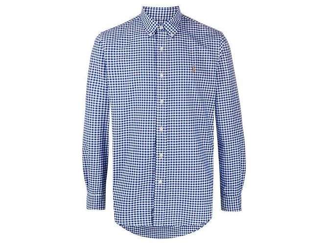 Ralph Lauren Camicia Oxford a righe con logo Pony Blu - vista 4