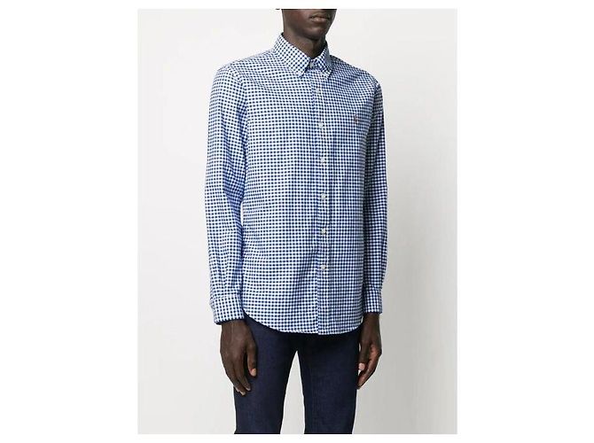 Ralph Lauren Camicia Oxford a righe con logo Pony Blu - vista 6