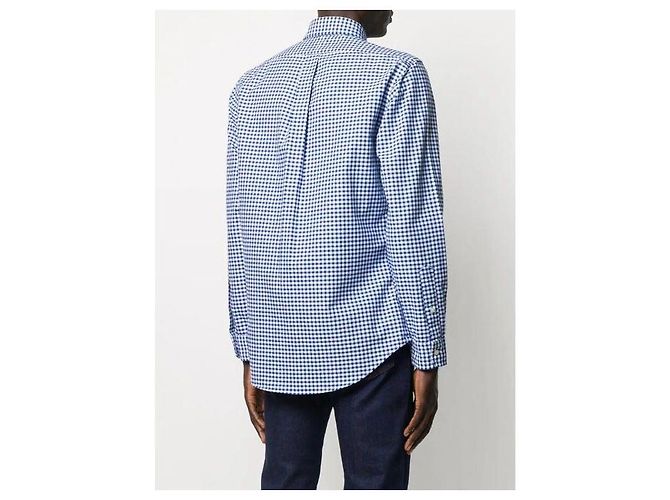 Ralph Lauren Camicia Oxford a righe con logo Pony Blu - vista 7