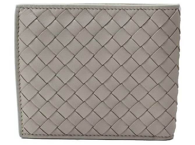 Bottega Veneta Light Grey Woven Wallet Brown - view 2