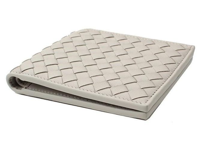 Bottega Veneta Light Grey Woven Wallet Brown - view 3
