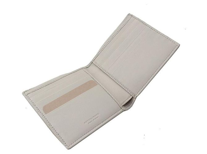 Bottega Veneta Light Grey Woven Wallet Brown - view 4