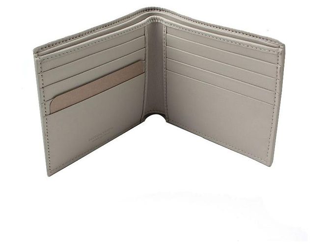 Bottega Veneta Light Grey Woven Wallet Brown - view 5