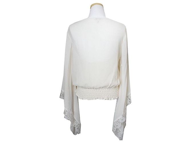 Escada Beige Seiden-Spitzenbluse Braun - Ansicht 2