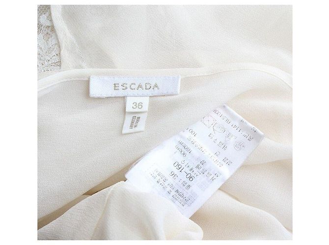 Escada Beige Seiden-Spitzenbluse Braun - Ansicht 3