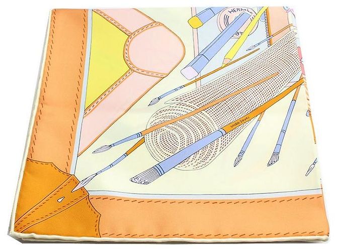 Hermès Bufanda de Seda Cuadrada Baguette Mains Multicolor - vista 2