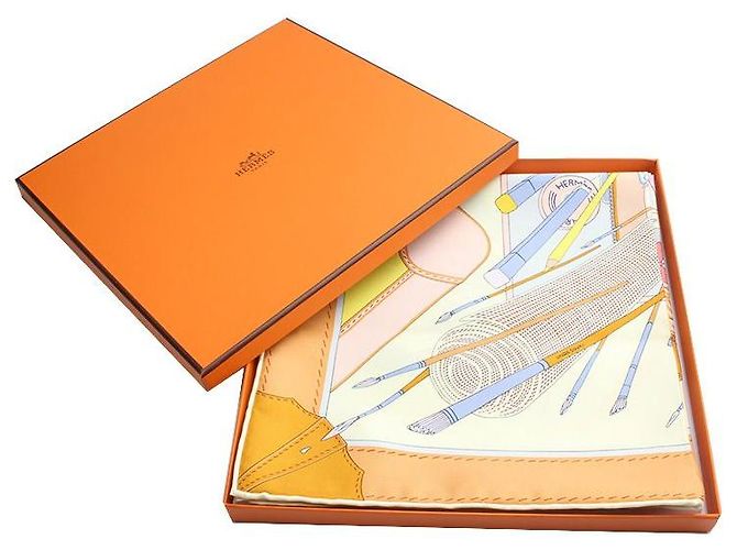Hermès Bufanda de Seda Cuadrada Baguette Mains Multicolor - vista 5