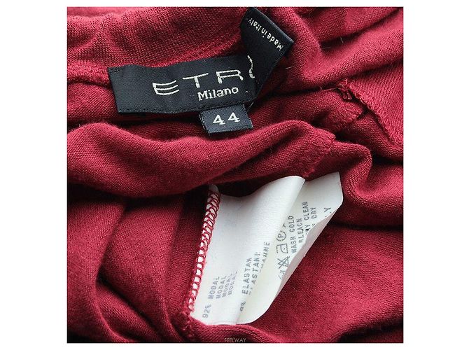 Etro Bordeaux Raffung Bluse Rot - Ansicht 3