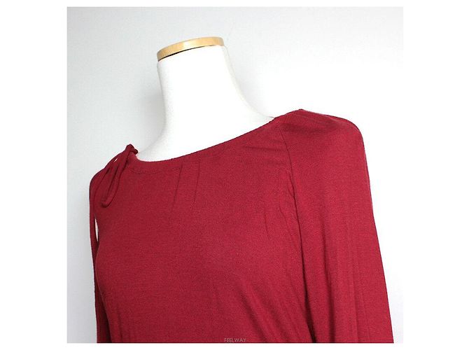 Etro Bordeaux Raffung Bluse Rot - Ansicht 4