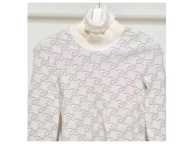 Fendi Suéter de punto con logo FF de manga larga Plata - vista 4