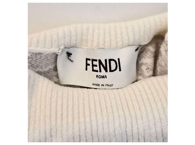 Fendi Suéter de punto con logo FF de manga larga Plata - vista 6