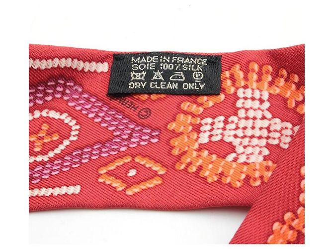 Hermès Bufanda Twilly impresa en rojo ladrillo Roja - vista 3