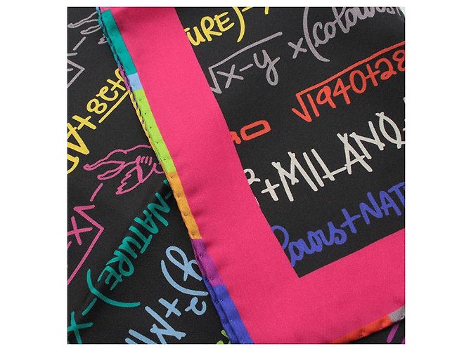 Etro Bufanda de seda con estampado de letras Negro - vista 4