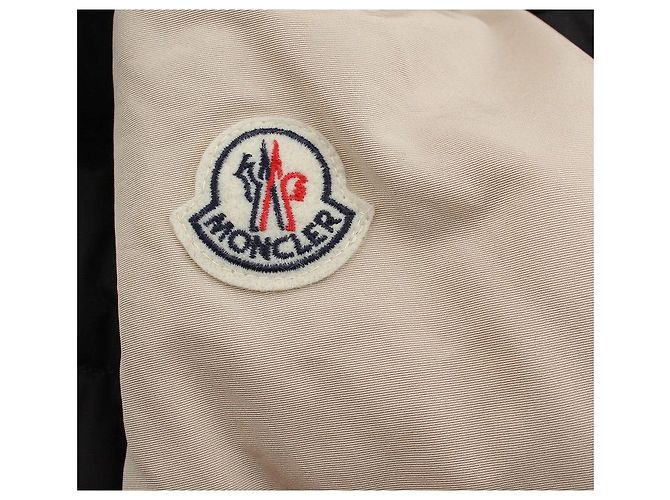 Moncler Jaqueta acolchoada de pescoço alto em plumas de ganso puro, bege e preta, em camadas - vista 7