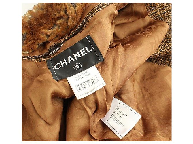 Chanel Eco-Pelz Tweed Mantel Mehrfarben - Ansicht 4