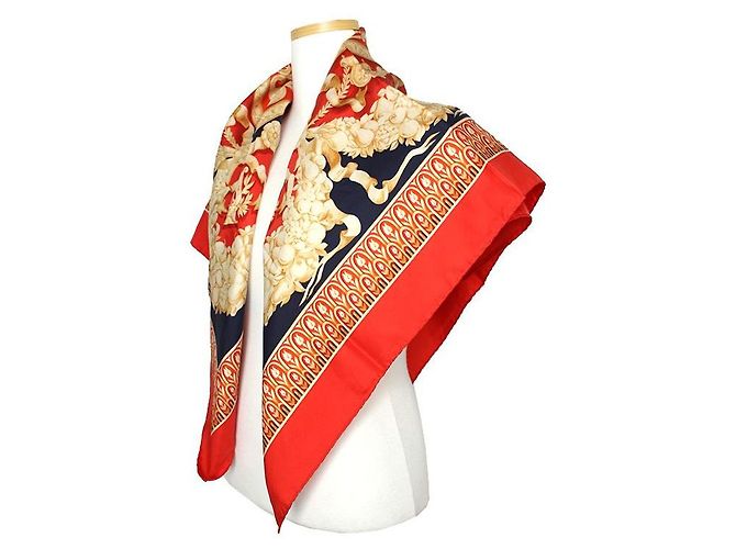 Céline Foulard in seta Mysologie Carré Blu - vista 3