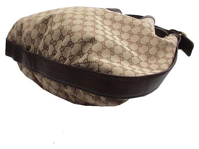 Gucci Grande borsa hobo in jacquard con logo GG Marrone - vista 4