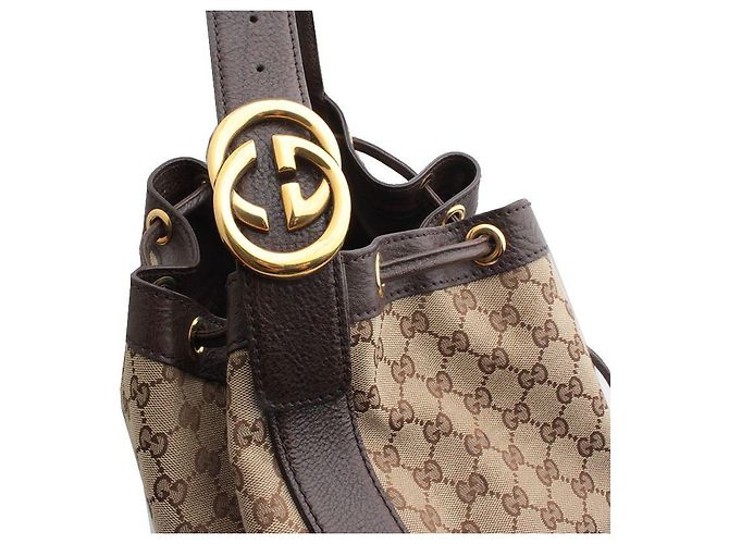 Gucci Grande borsa hobo in jacquard con logo GG Marrone - vista 6