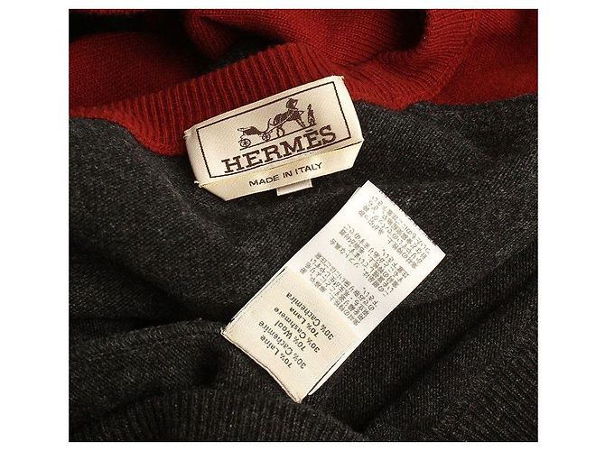 Hermès Zweifarbiger Woll-Kaschmir-Strick Schwarz - Ansicht 3