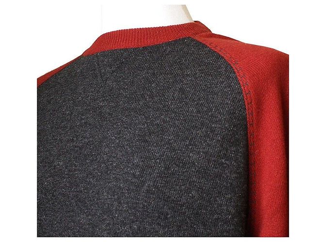 Hermès Zweifarbiger Woll-Kaschmir-Strick Schwarz - Ansicht 4
