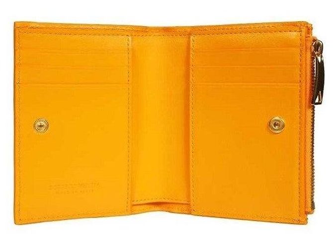 Bottega Veneta Portafoglio bi-fold con zip Marrone - vista 3