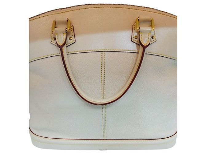 Louis Vuitton Borsa tote in pelle Suhali Lockit Bianco - vista 2