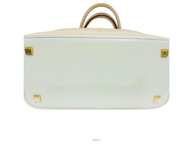 Louis Vuitton Borsa tote in pelle Suhali Lockit Bianco - vista 5