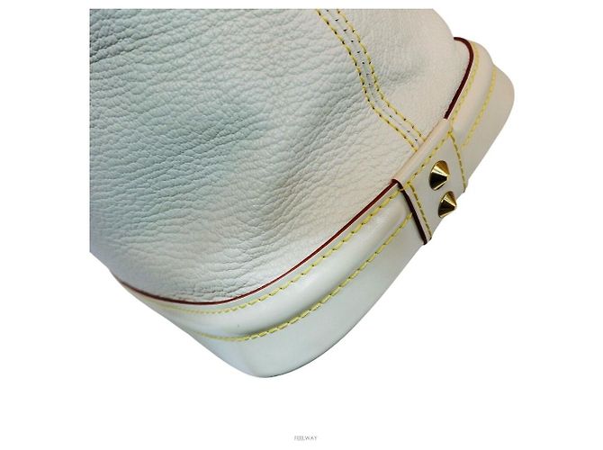 Louis Vuitton Borsa tote in pelle Suhali Lockit Bianco - vista 7