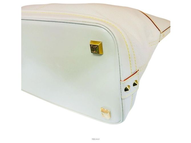 Louis Vuitton Borsa tote in pelle Suhali Lockit Bianco - vista 9