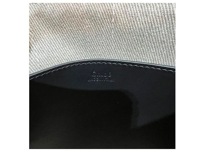 Chloé Bolso clutch de lino y cuero SENSE con logo - Negro - Ansicht 19