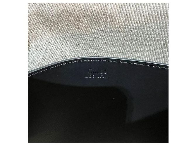 Chloé Bolso clutch de lino y cuero SENSE con logo - Negro - Ansicht 7