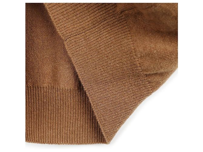 Comme Des Garcons Cardigan Marrone con Patch a Cuore Doppio Rosso - vista 7