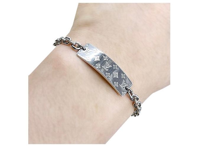 Louis Vuitton Pulsera Placa Monograma Bold Plata - vista 11