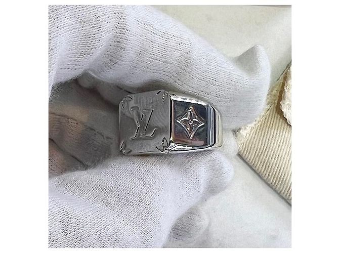 Louis Vuitton Anello sigillare inciso con monogramma Argento - vista 10