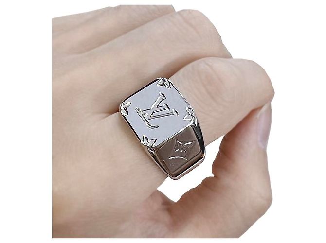 Louis Vuitton Anello sigillare inciso con monogramma Argento - vista 8