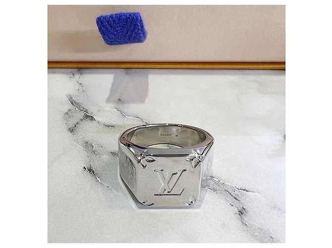 Louis Vuitton Anello sigillare inciso con monogramma Argento - vista 9