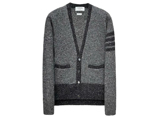 Thom Browne Mohair-Cardigan mit diagonalen Streifen Braun - Ansicht 6
