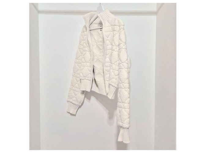 Dior Zip-Cardigan Cannage von Christian Macro Weiß - Ansicht 2