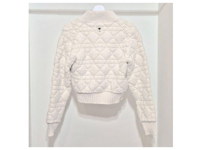 Dior Zip-Cardigan Cannage von Christian Macro Weiß - Ansicht 3