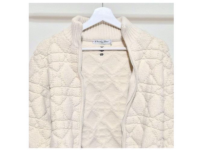 Dior Zip-Cardigan Cannage von Christian Macro Weiß - Ansicht 4