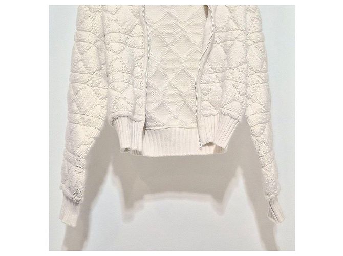 Dior Zip-Cardigan Cannage von Christian Macro Weiß - Ansicht 5