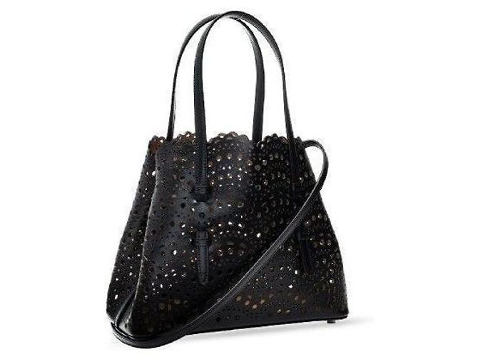 Alaïa Borsa Tote Mina Wave Lux Nera Nero - vista 10