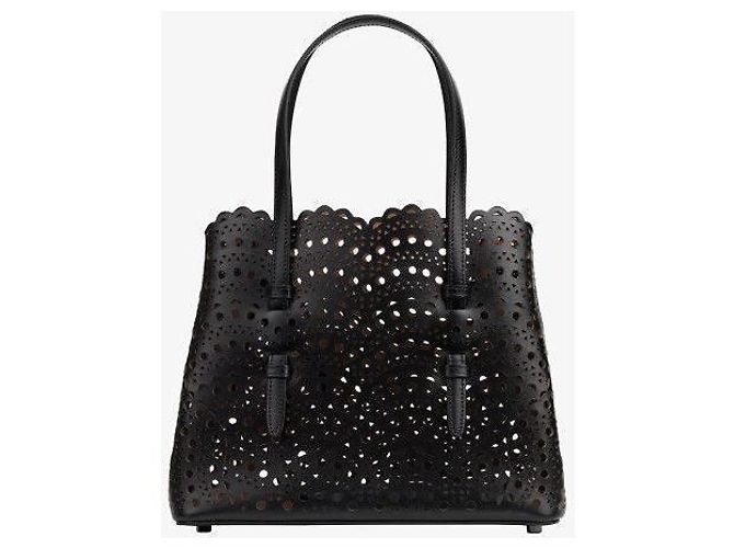 Alaïa Borsa Tote Mina Wave Lux Nera Nero - vista 2