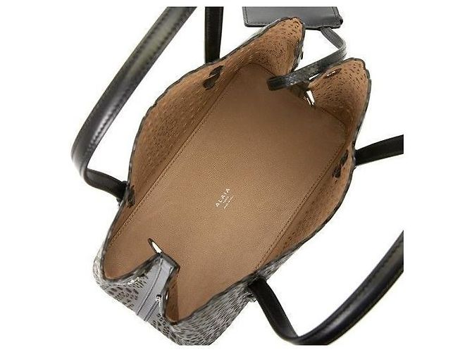 Alaïa Borsa Tote Mina Wave Lux Nera Nero - vista 5