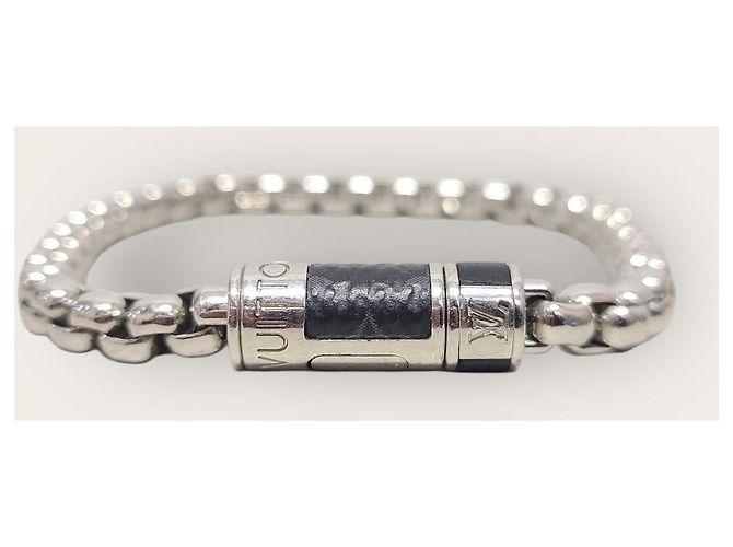 Louis Vuitton Eclipse Monogram Chain Bracelet Silvery - view 3