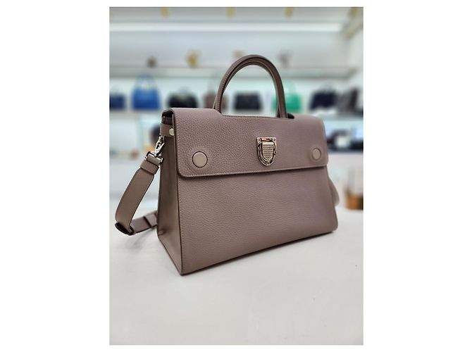 Borsa a tracolla piccola a pois Diorama con manico superiore Marrone - vista 5