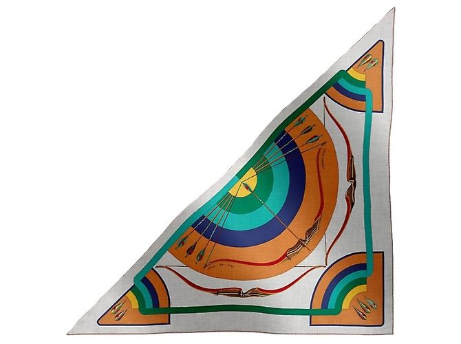 Hermès Sciarpa gigante in cashmere e seta a forma di triangolo Marrone - vista 2