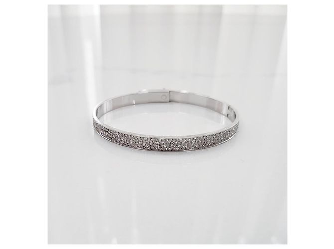 Hermès Bracciale Kelly Modello Piccolo Pieno Diamante Oro Bianco Donna Argento - vista 4