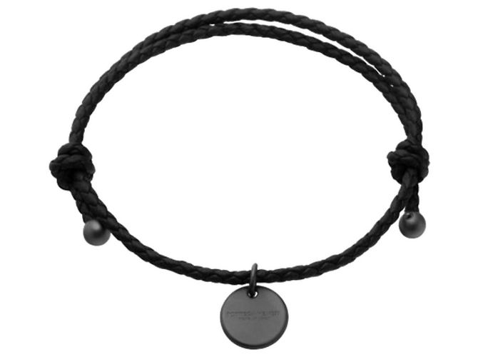 Bottega Veneta Bracciale in Nappa Intrecciato Nero - vista 3